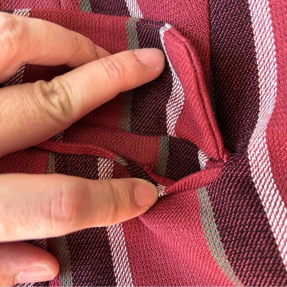 Mural Red Burgundy Stripe Button Blazer - Picture 12 of 16